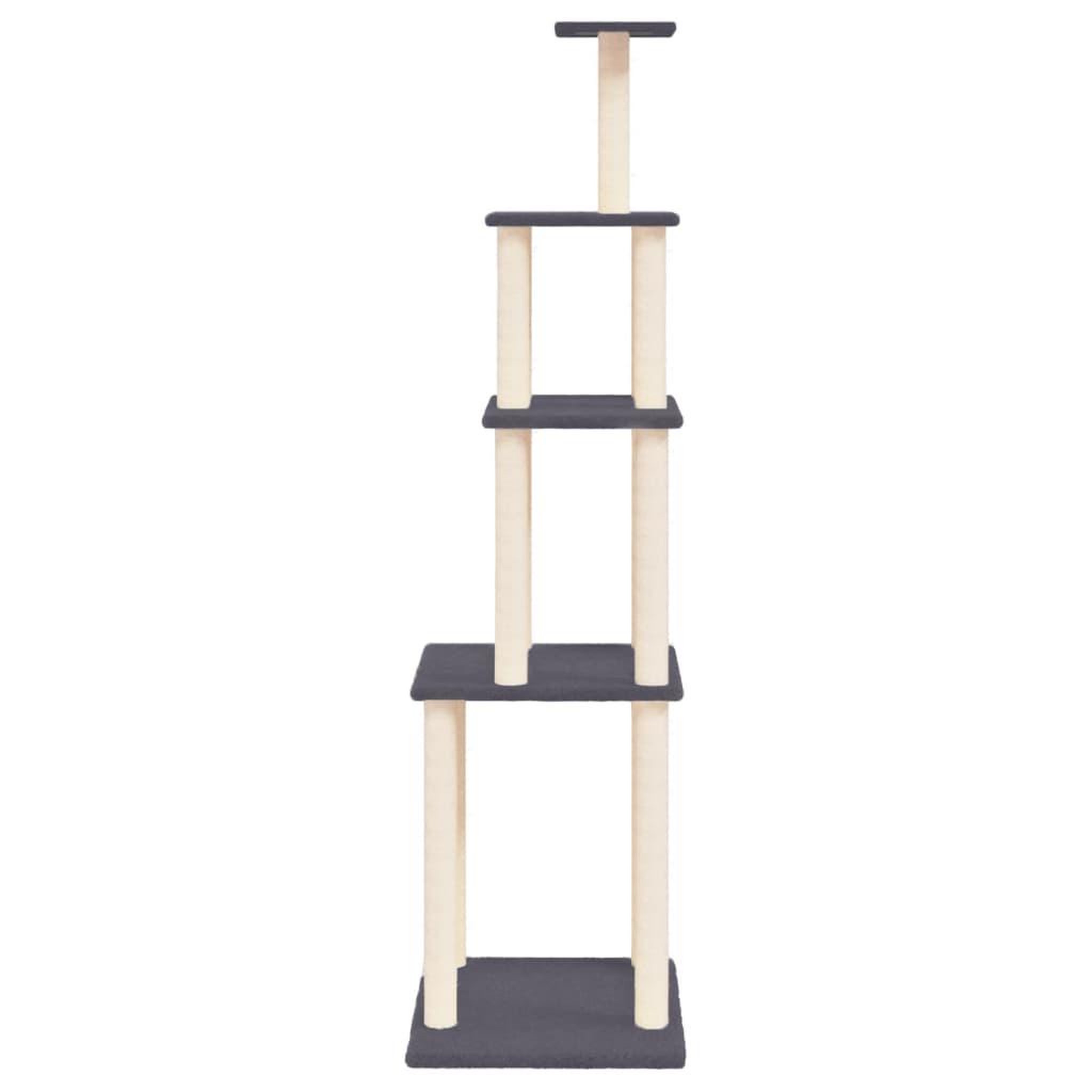 Voir la diapositive 4 : VIDAXL Arbre a chat avec griffoirs en sisal gris fonce 183 cm