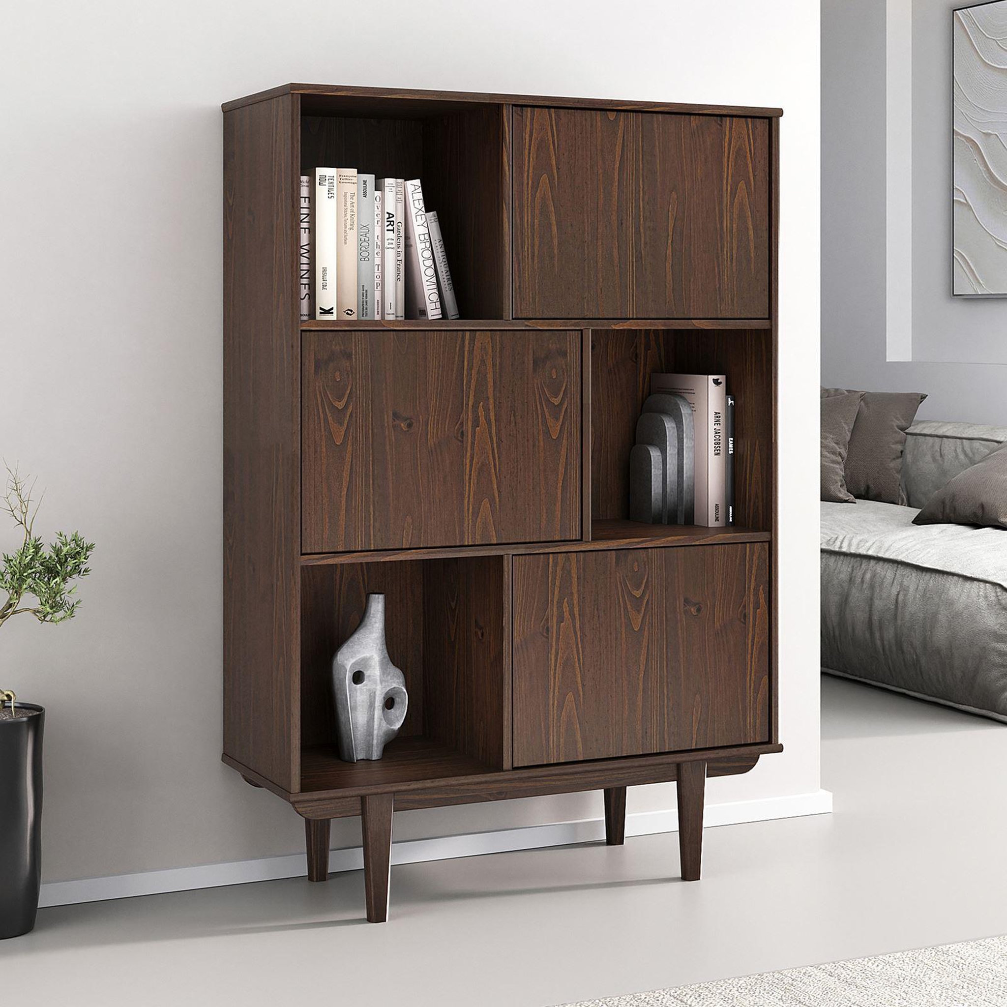 Voir la diapositive 3 : IDIMEX Buffet haut SIMONA H 139 cm en bois massif