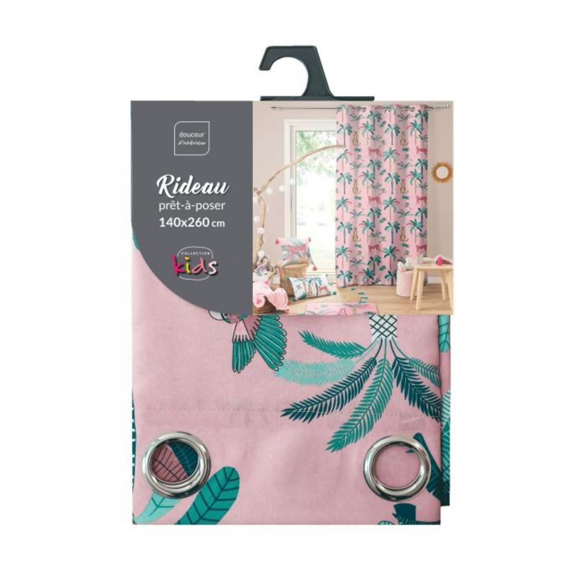 Paris Prix Rideau à Œillets Imprimé  Leopink  140x260cm Rose