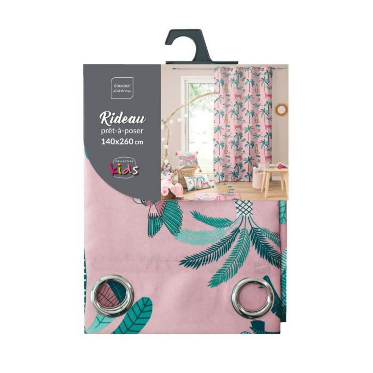 Paris Prix Rideau à Œillets Imprimé  Leopink  140x260cm Rose