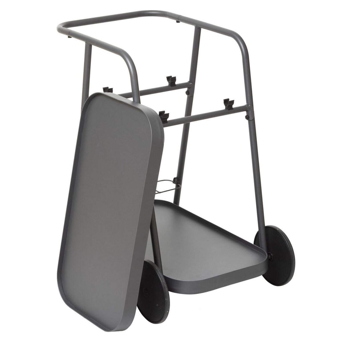 HESPERIDE Desserte de jardin à roulettes Easiness - L. 72 x H. 80 cm - Gris graphite