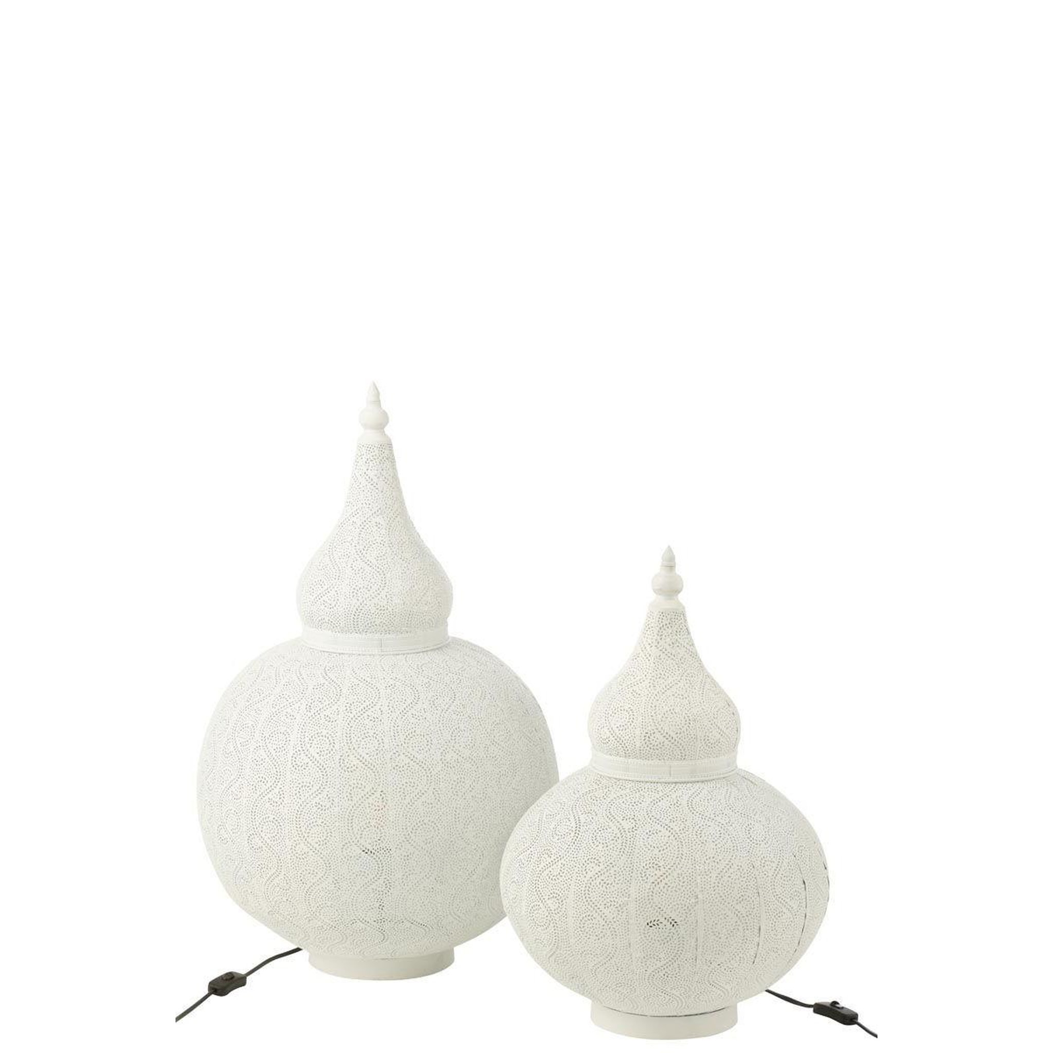 Voir la diapositive 5 : J-LINE Lampe à poser en métal  aladin  59cm blanc