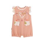 Petit Béguin Barboteuse bébé en gaze de coton Mindanao. Coloris disponibles : Rose