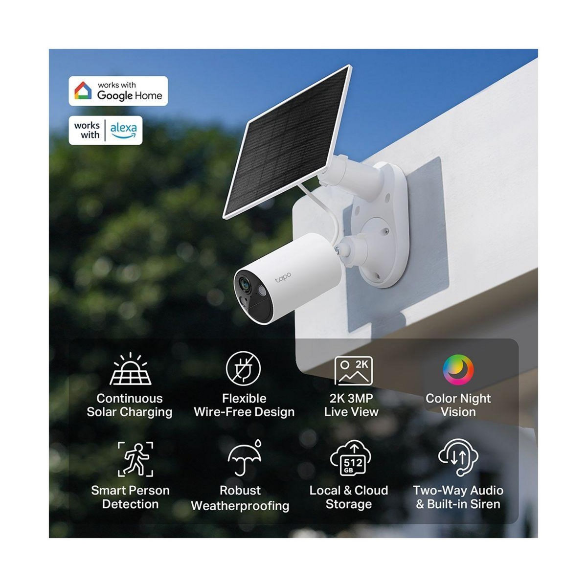 TP-LINK Caméra de surveillance Wifi Tapo TC82 avec panneau solaire