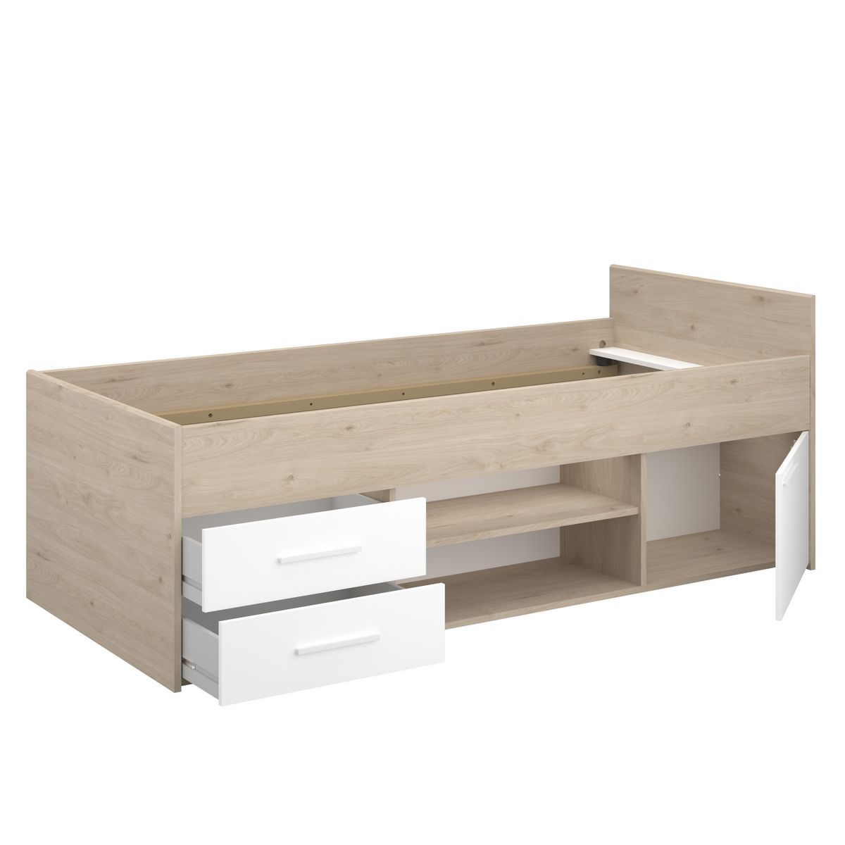 Lit enfant 90x190/200cm avec rangement NORWAY