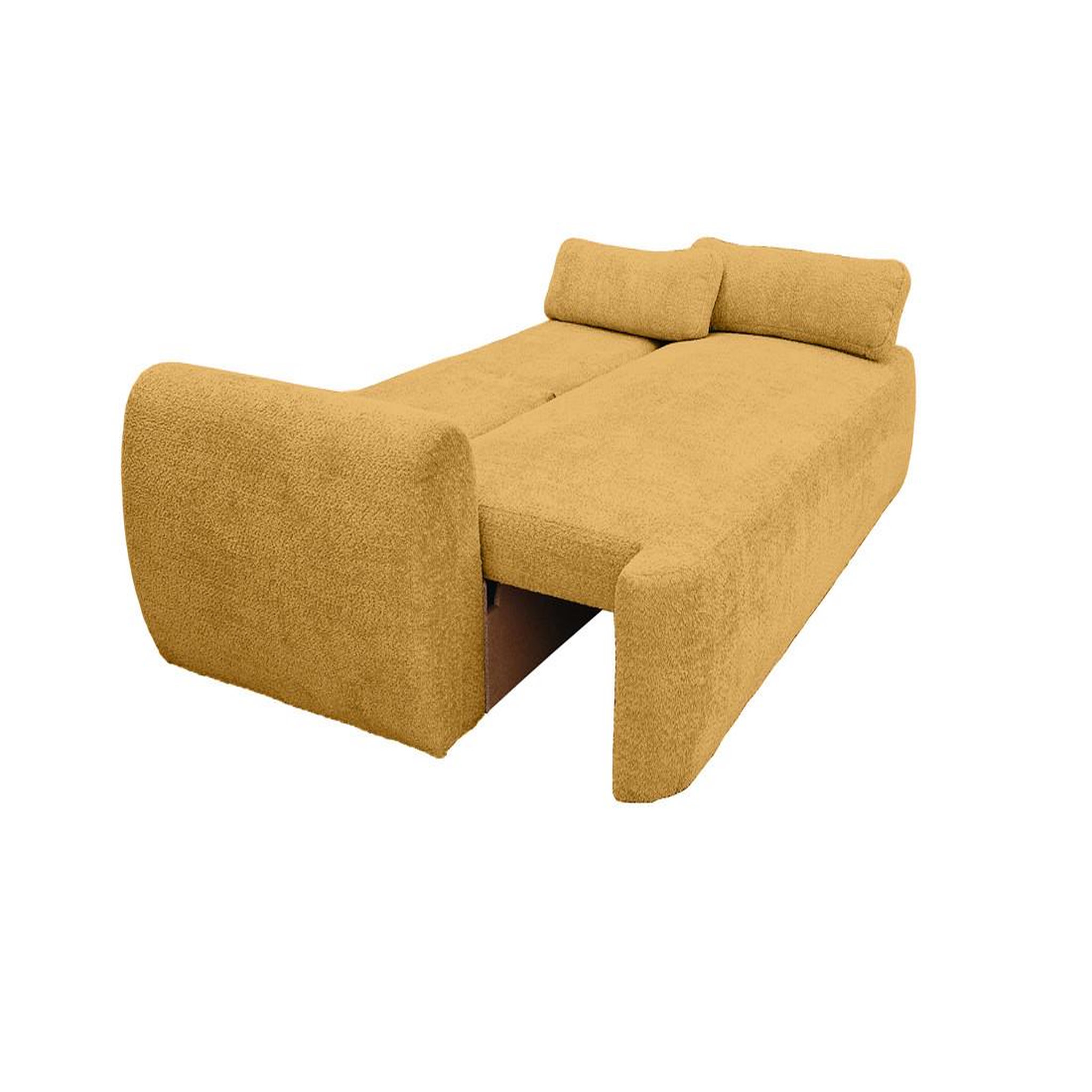 Voir la diapositive 2 : BEST MOBILIER Mahina - canapé droit 3 places - convertible avec coffre - en tissu bouclette