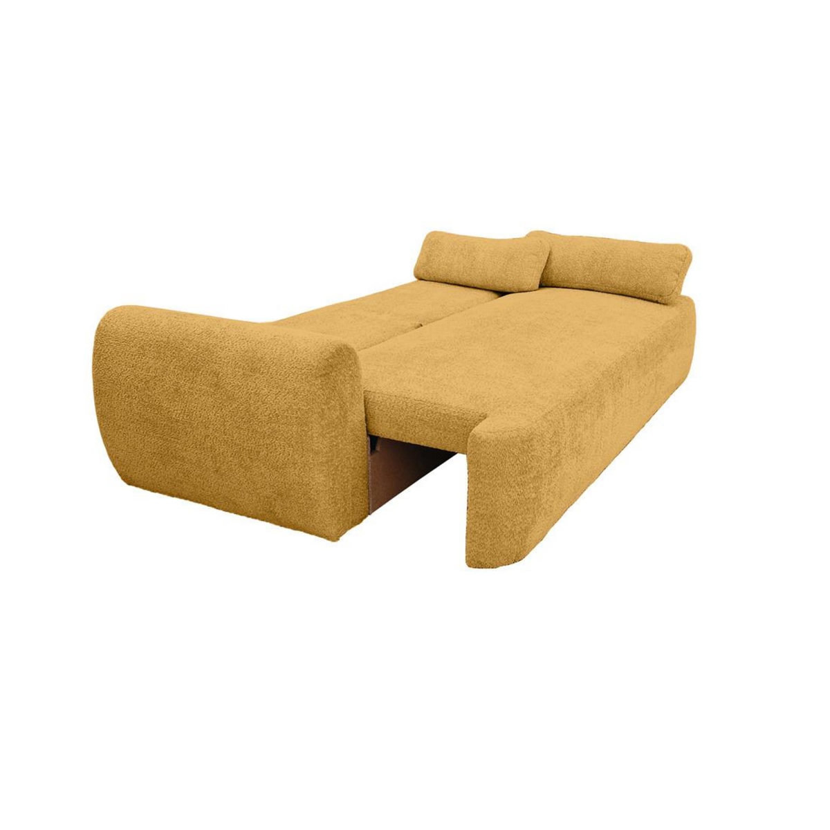 BEST MOBILIER Mahina - canapé droit 3 places - convertible avec coffre - en tissu bouclette