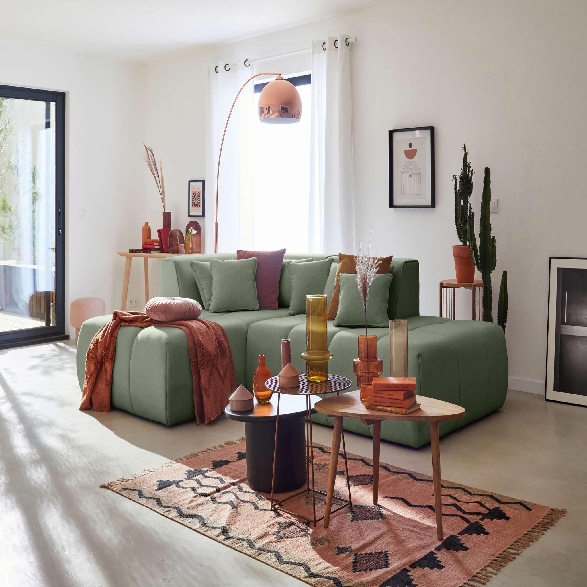 Voir la diapositive 1 : LISA DESIGN Caracas - canapé modulable d'angle gauche - 4 places - en tissu