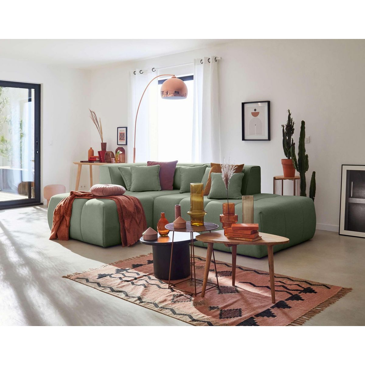 LISA DESIGN Caracas - canapé modulable d'angle gauche - 4 places - en tissu