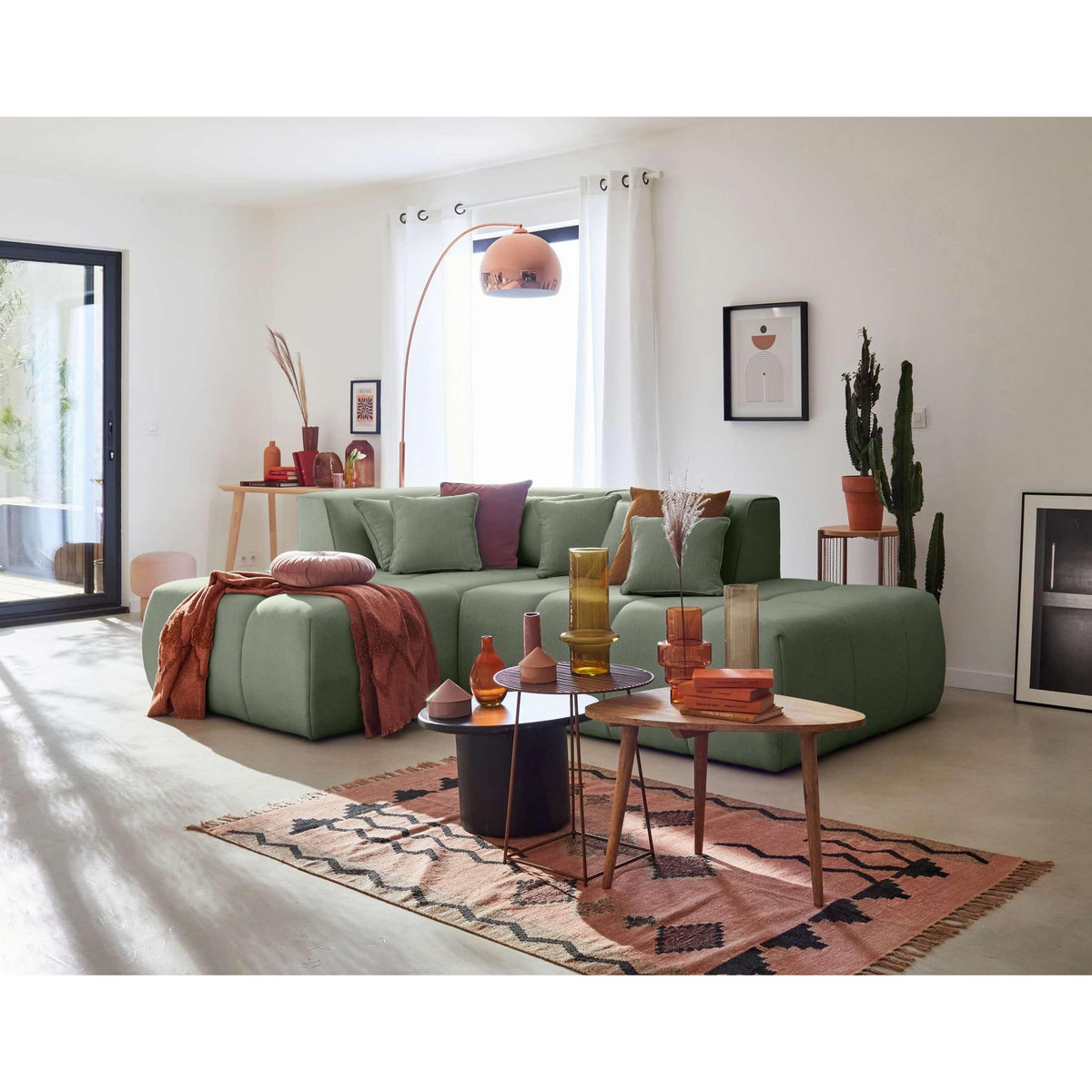 LISA DESIGN Caracas - canapé modulable d'angle gauche - 4 places - en tissu