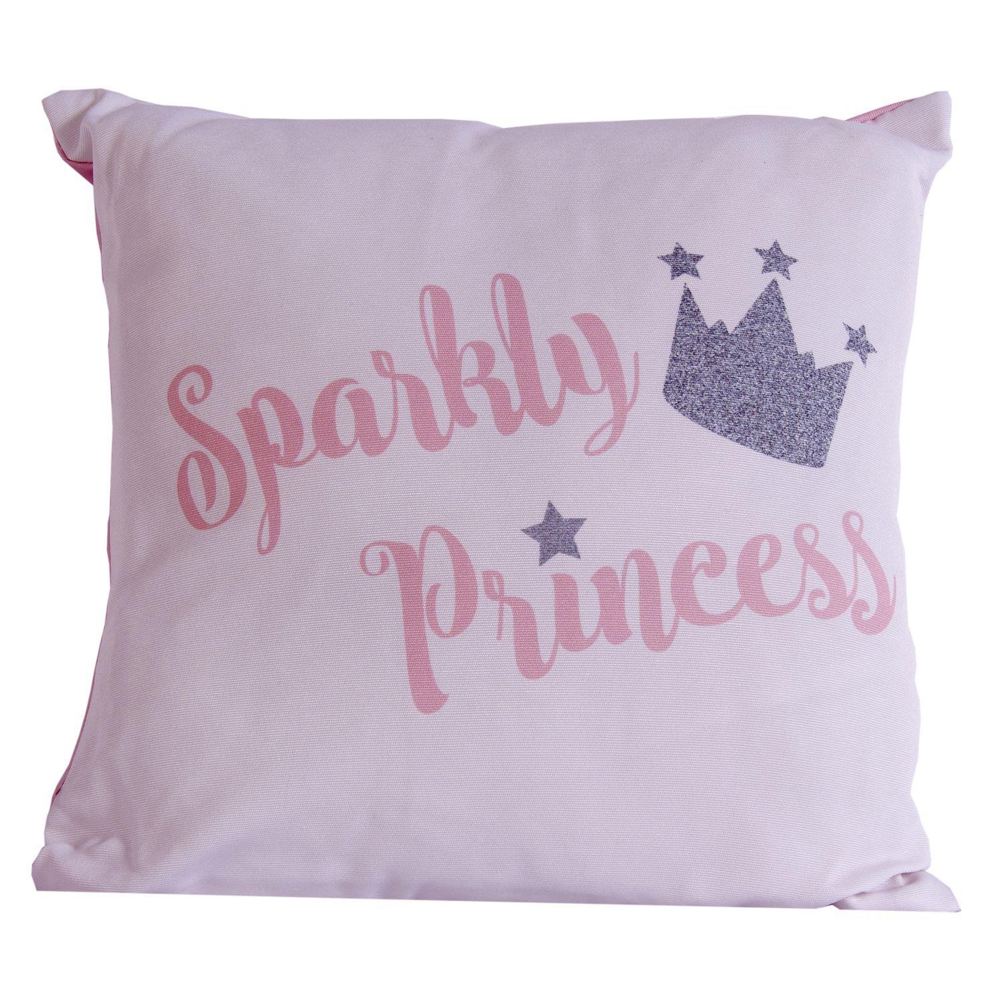HABITABLE Coussin enfant design princess - l. 40 x l. 40 cm - rose