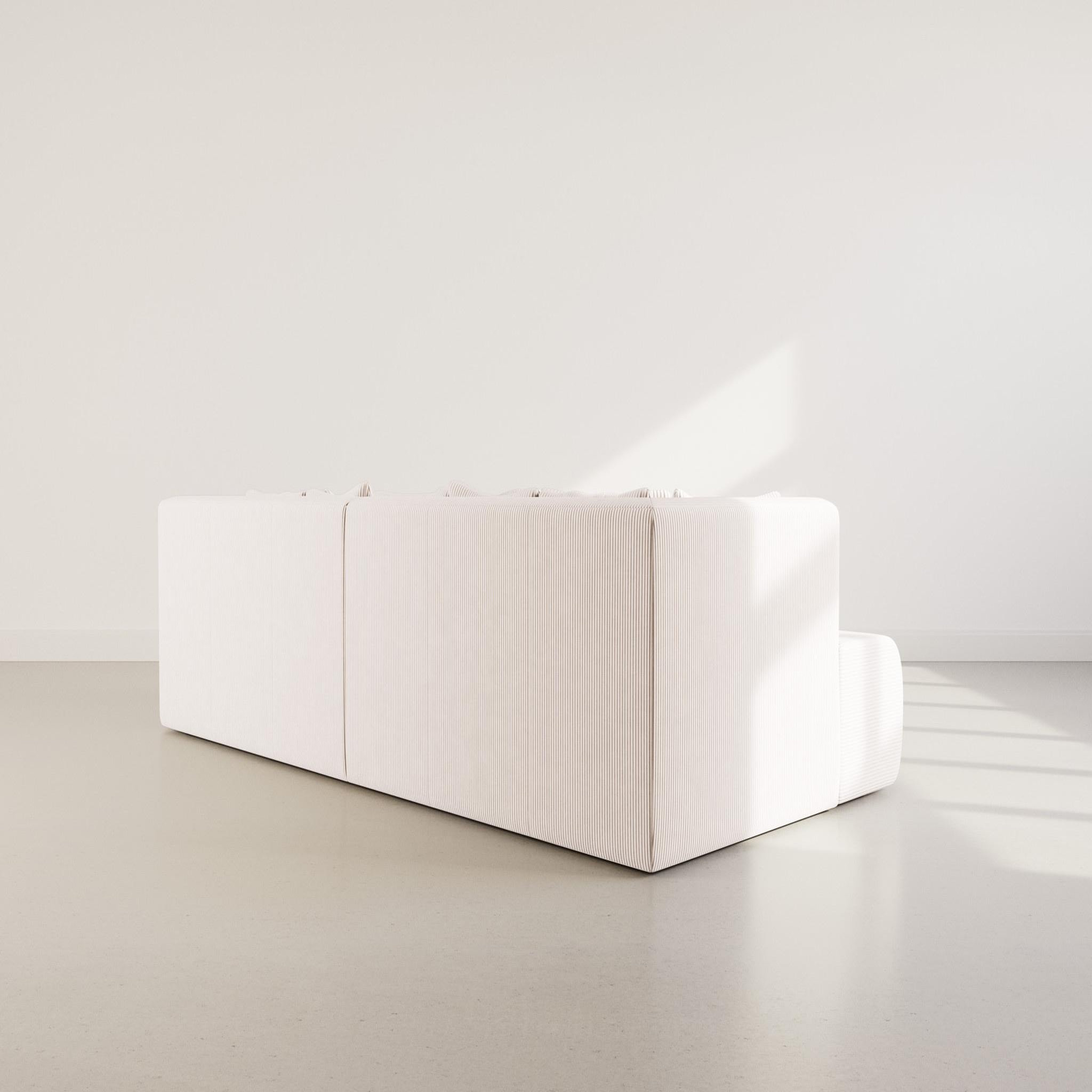 Voir la diapositive 5 : LISA DESIGN Onyx - canapé droit 4 places avec double méridienne - assise profonde - en velours côtelé
