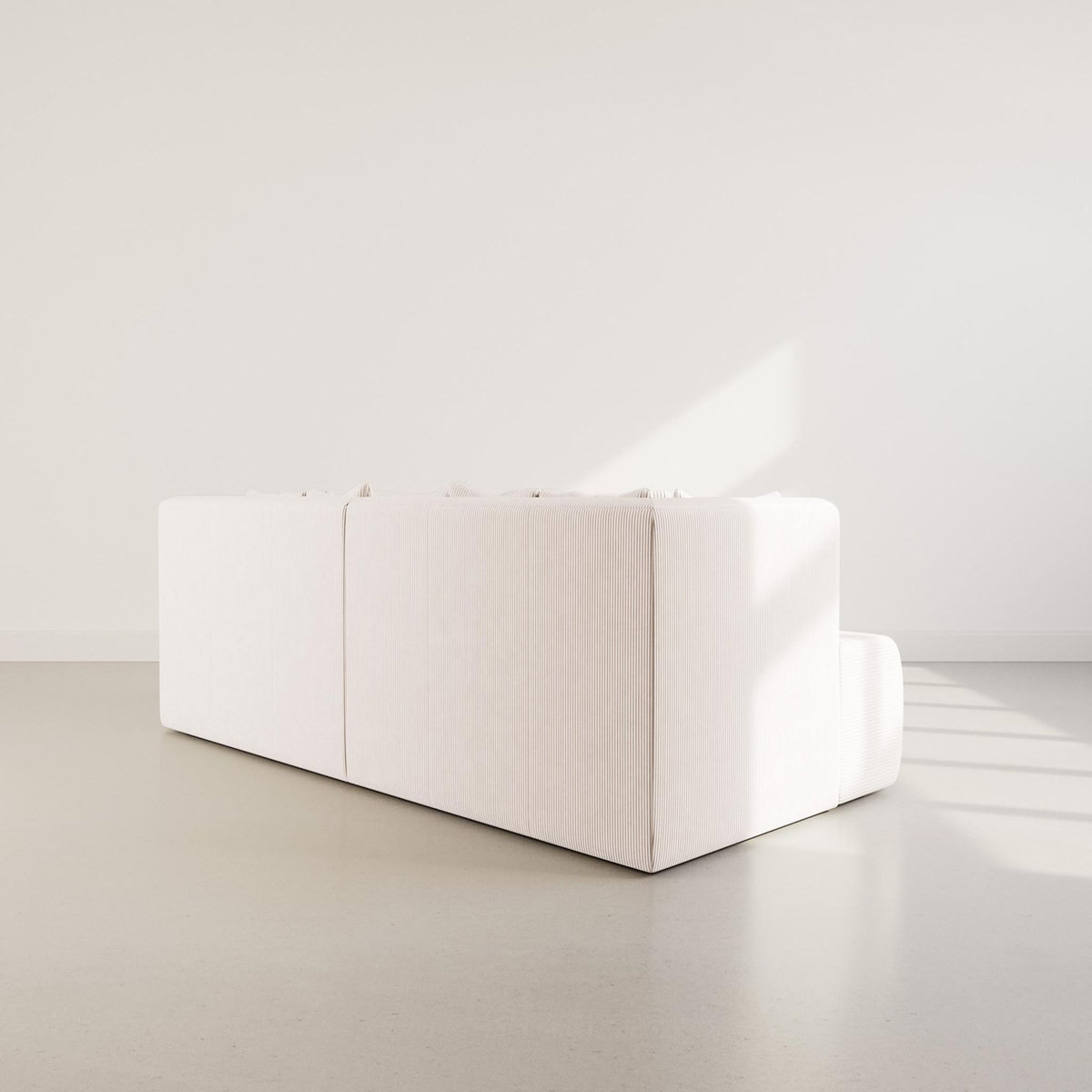 LISA DESIGN Onyx - canapé droit 4 places avec double méridienne - assise profonde - en velours côtelé