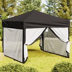 VIDAXL Tente de reception pliable avec parois Noir 3x3 m