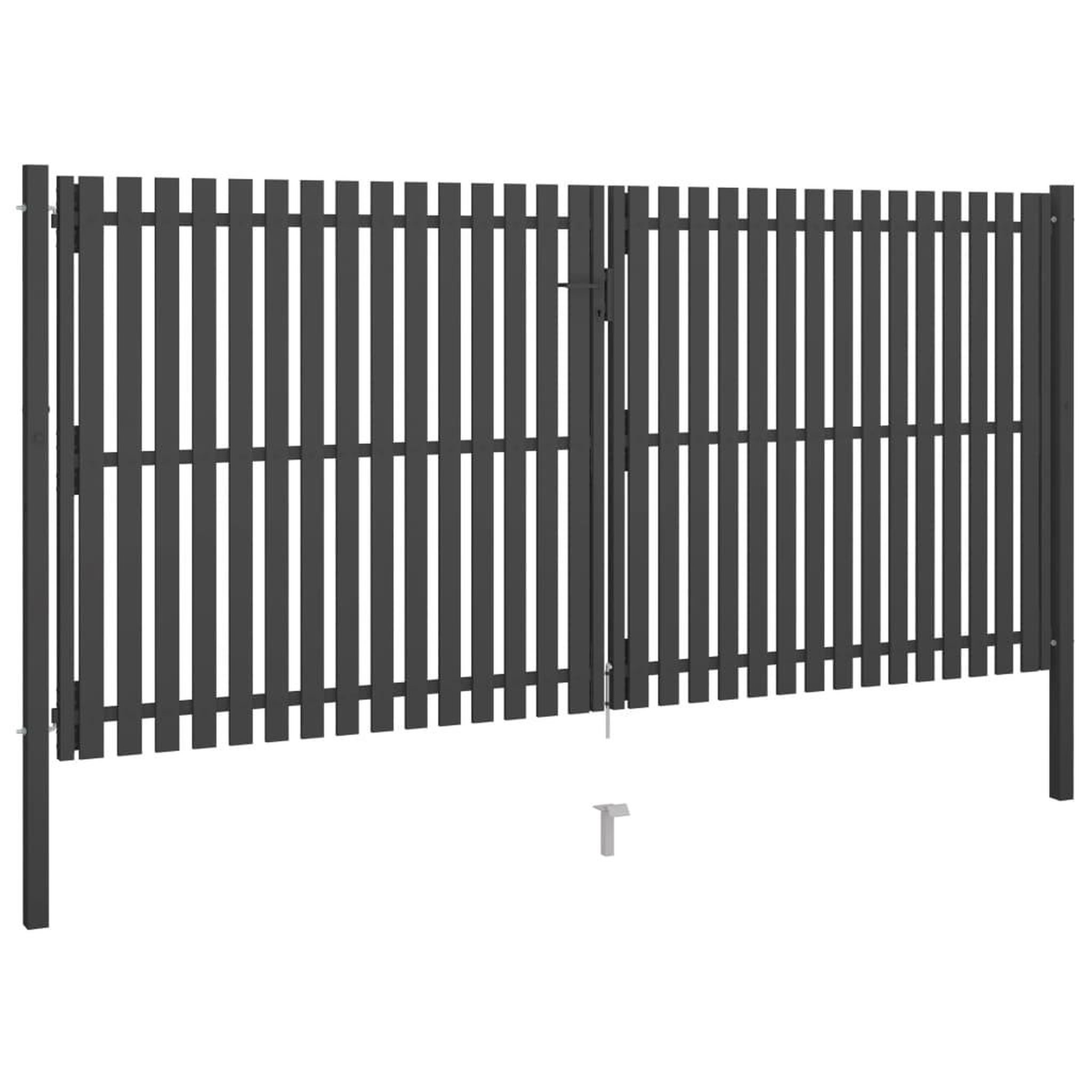 Voir la diapositive 2 : VIDAXL Portail de cloture de jardin Acier 4x2,25 m Anthracite