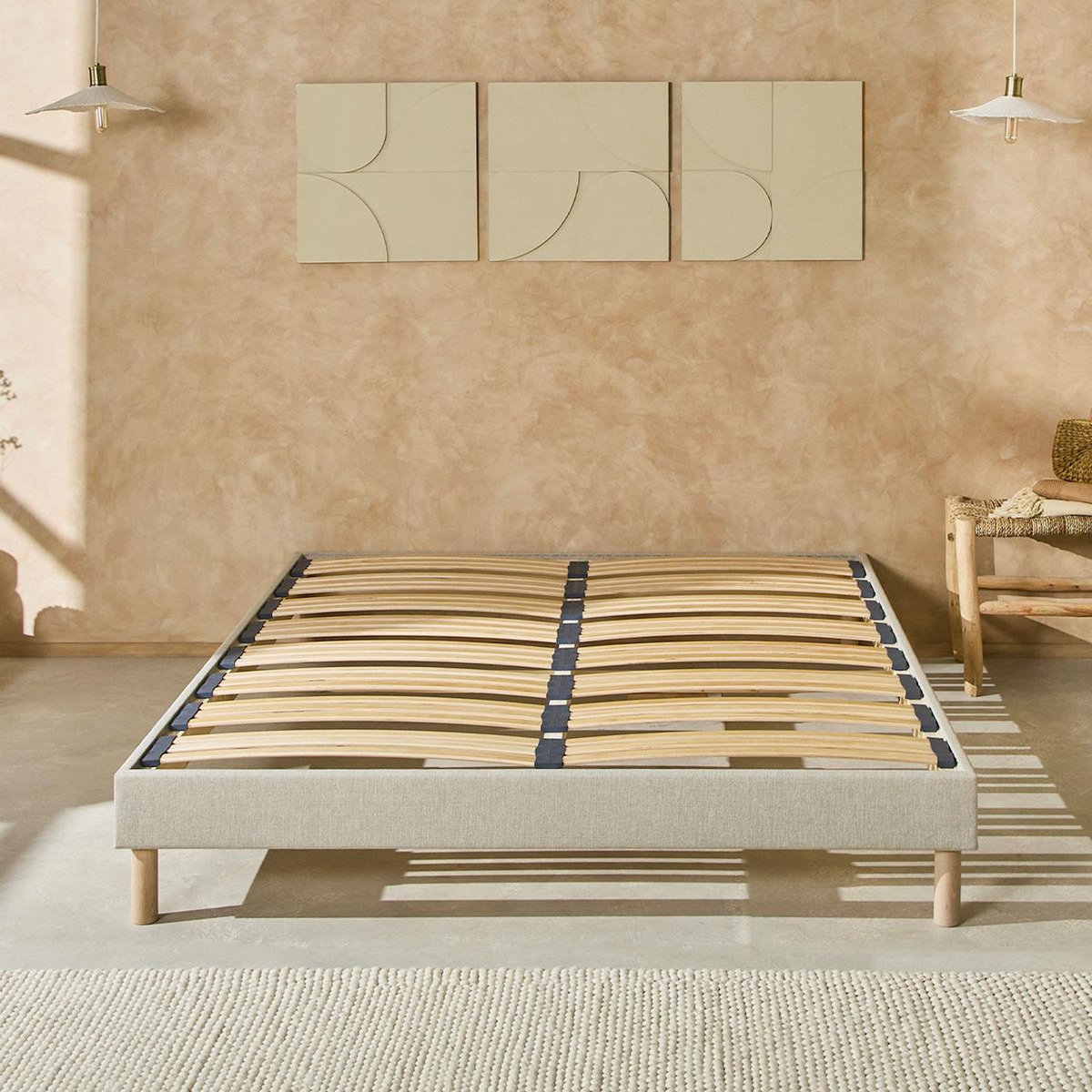 NUIT DE COTON NUIT DE COTON | Sommier à lattes en bois LINO | Coloris Beige | Livré en kit