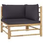 Voir la diapositive 5 : VIDAXL Salon de jardin 5 pcs avec coussins gris fonce bambou