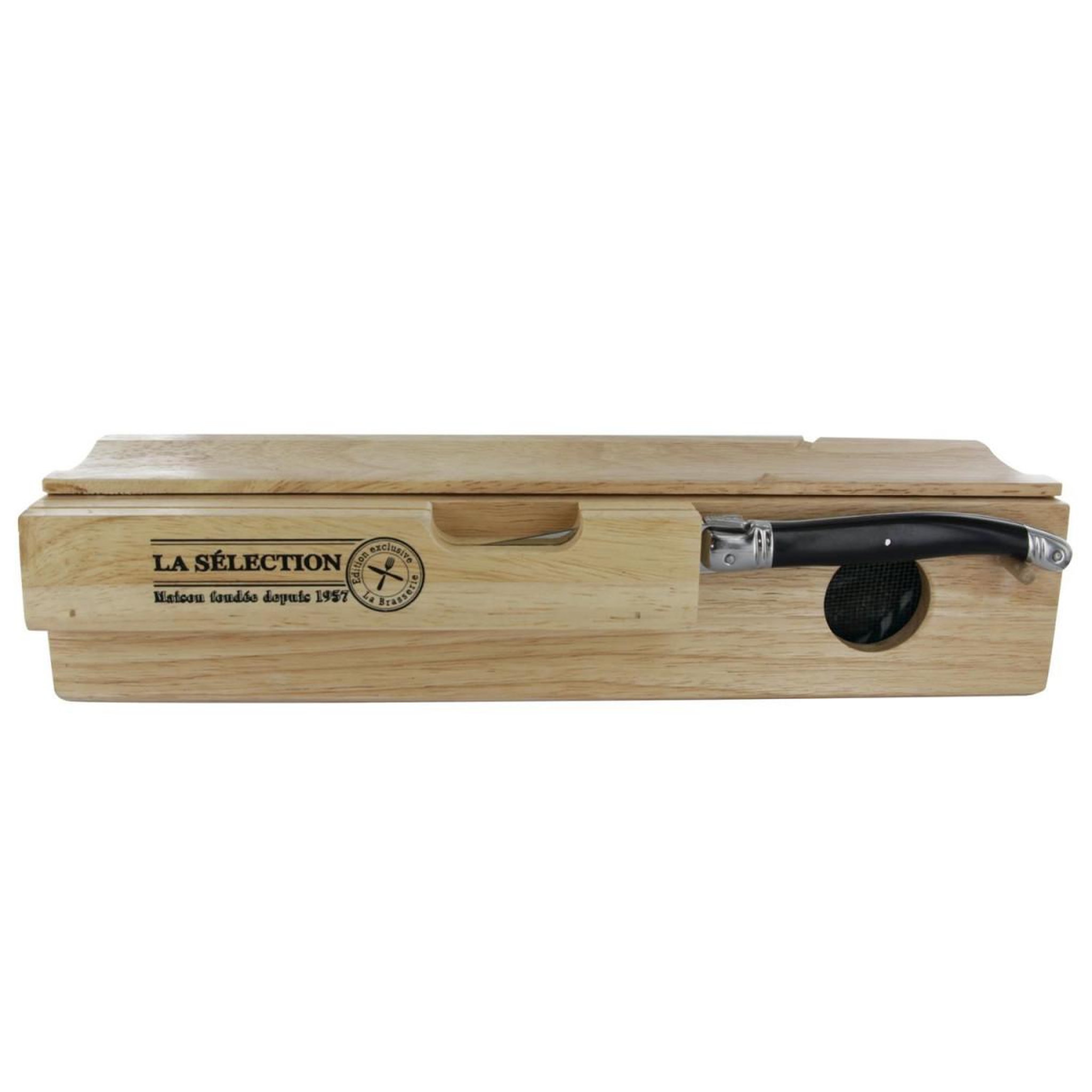 Voir la diapositive 1 : COOK CONCEPT Cave à Saucisson & Couteau  Boisée  32cm Naturel