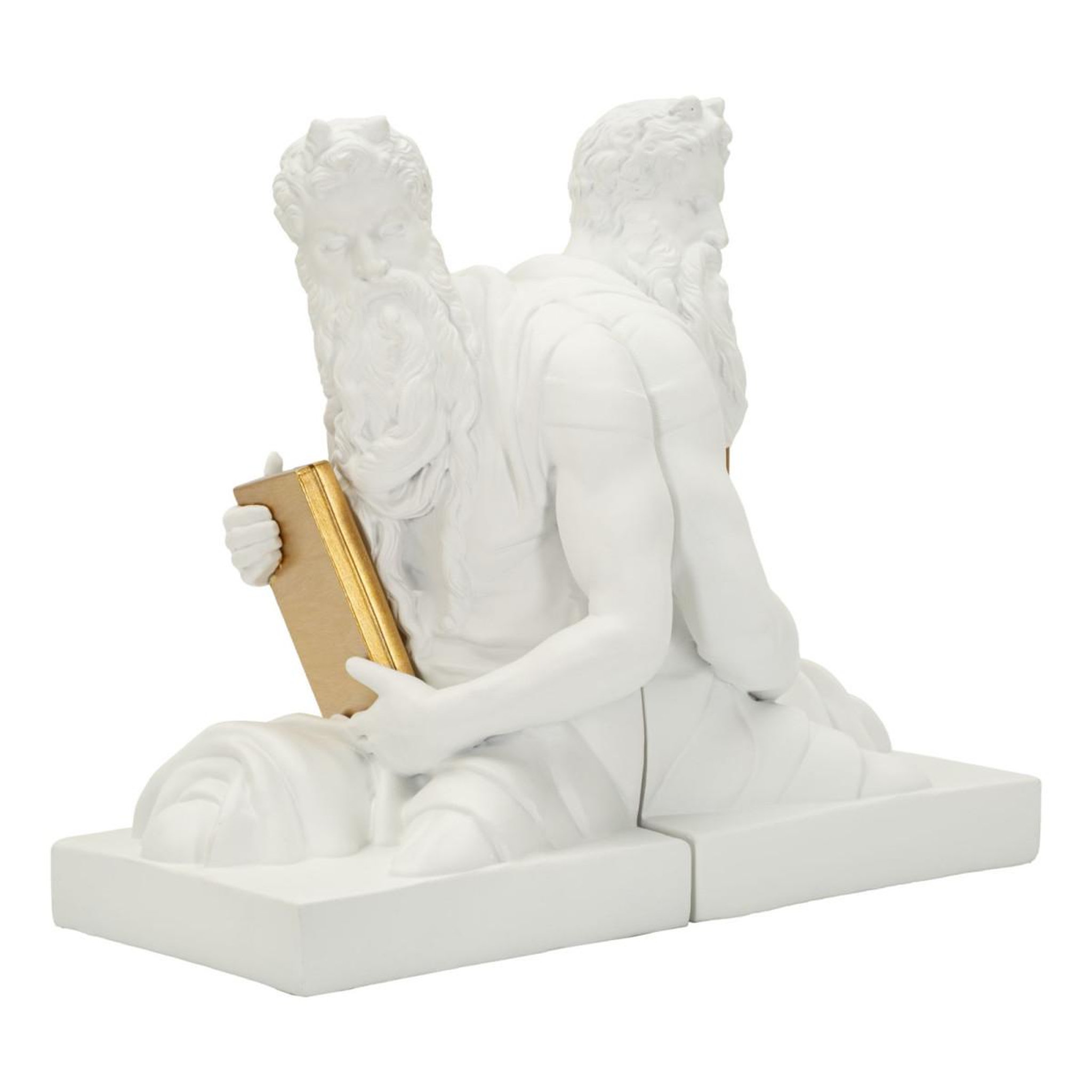 Paris Prix Lot de 2 serre-livres déco  poséidon  25cm blanc