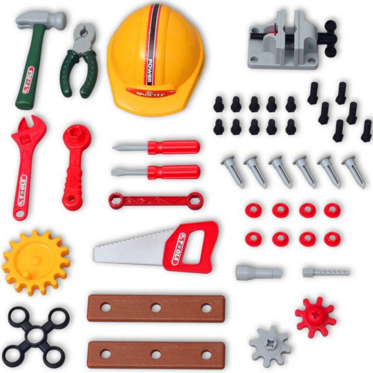 VIDAXL Établi jouet avec outils pour enfants Vert + Gris