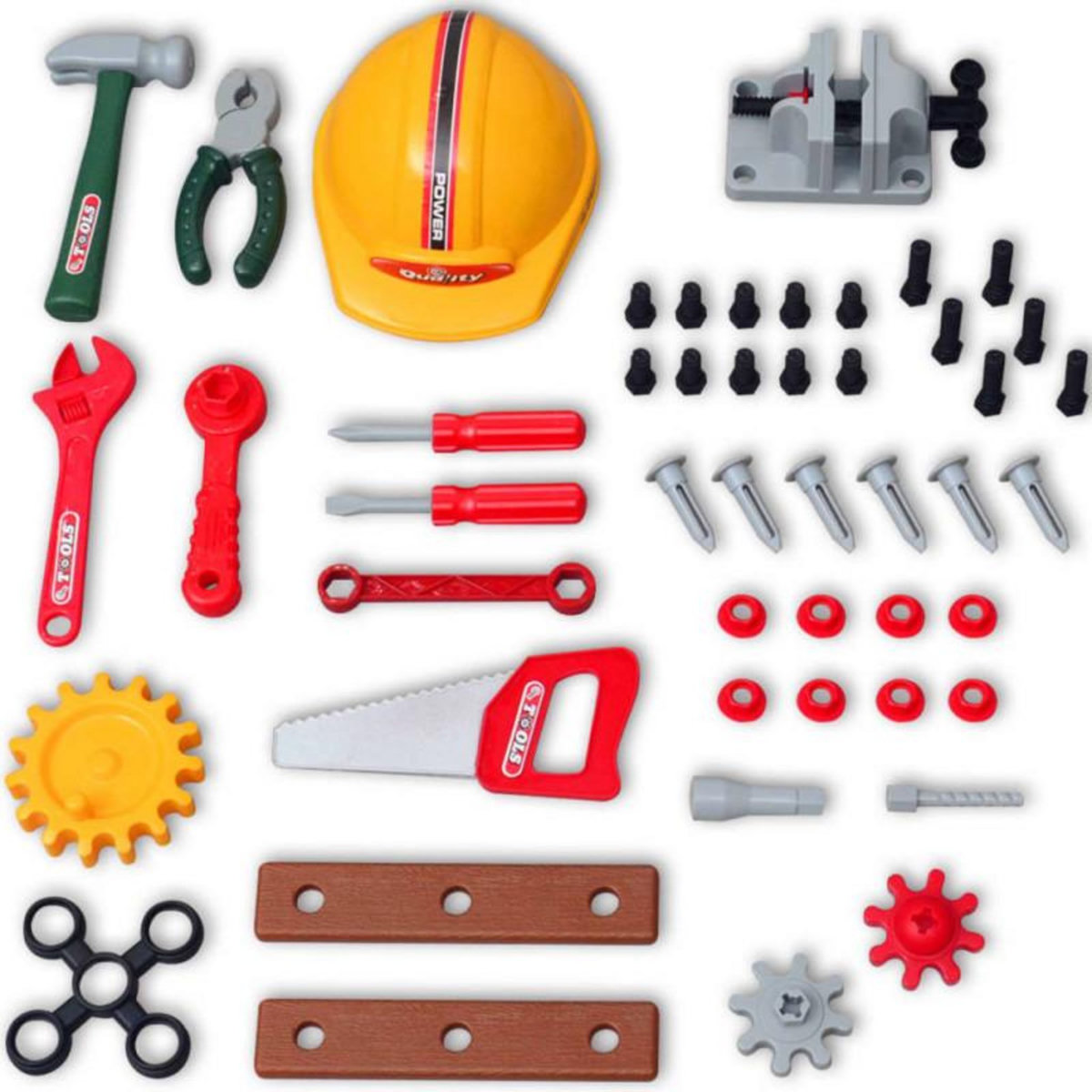 VIDAXL Établi jouet avec outils pour enfants Vert + Gris