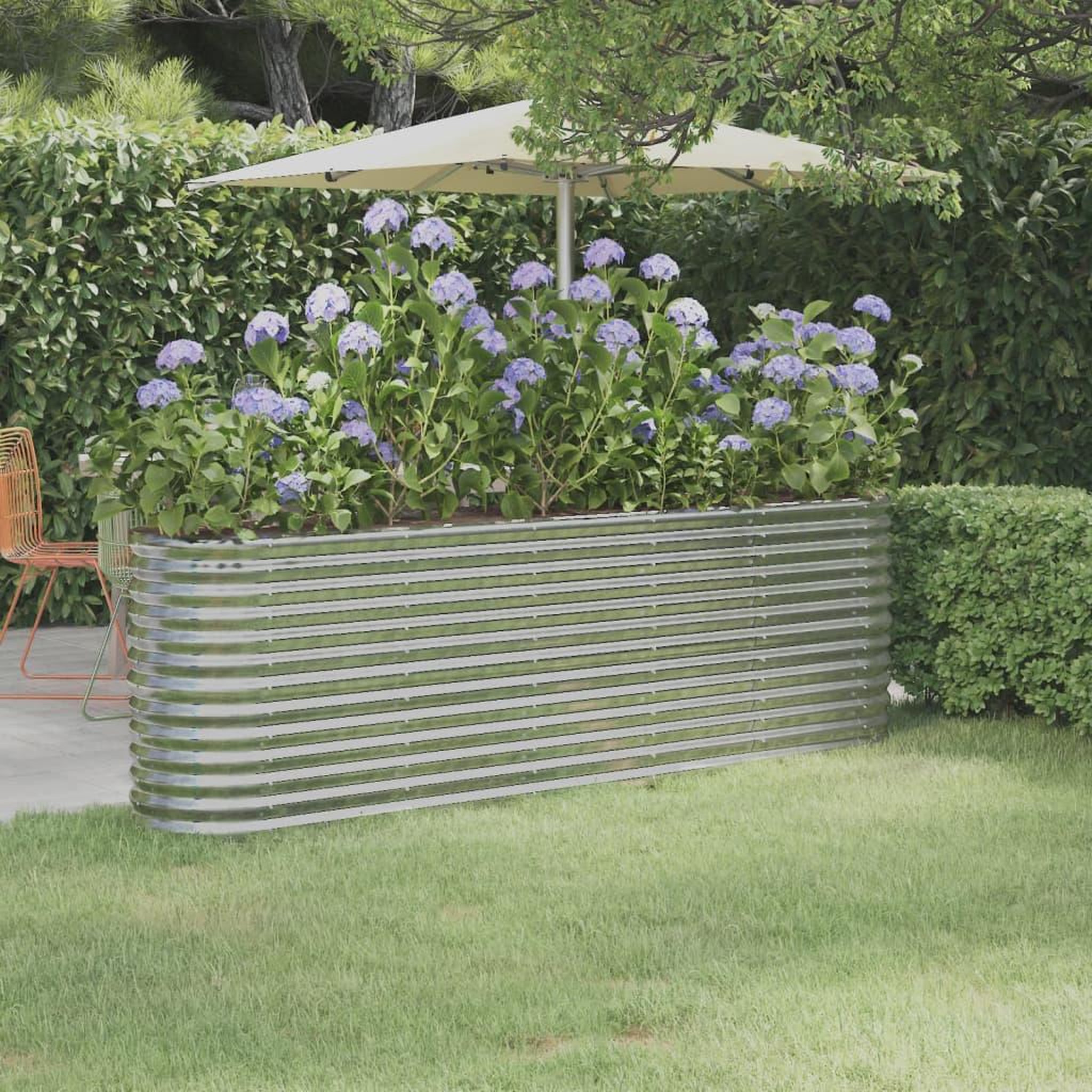 Voir la diapositive 1 : VIDAXL Lit sureleve de jardin Acier enduit de poudre Argente