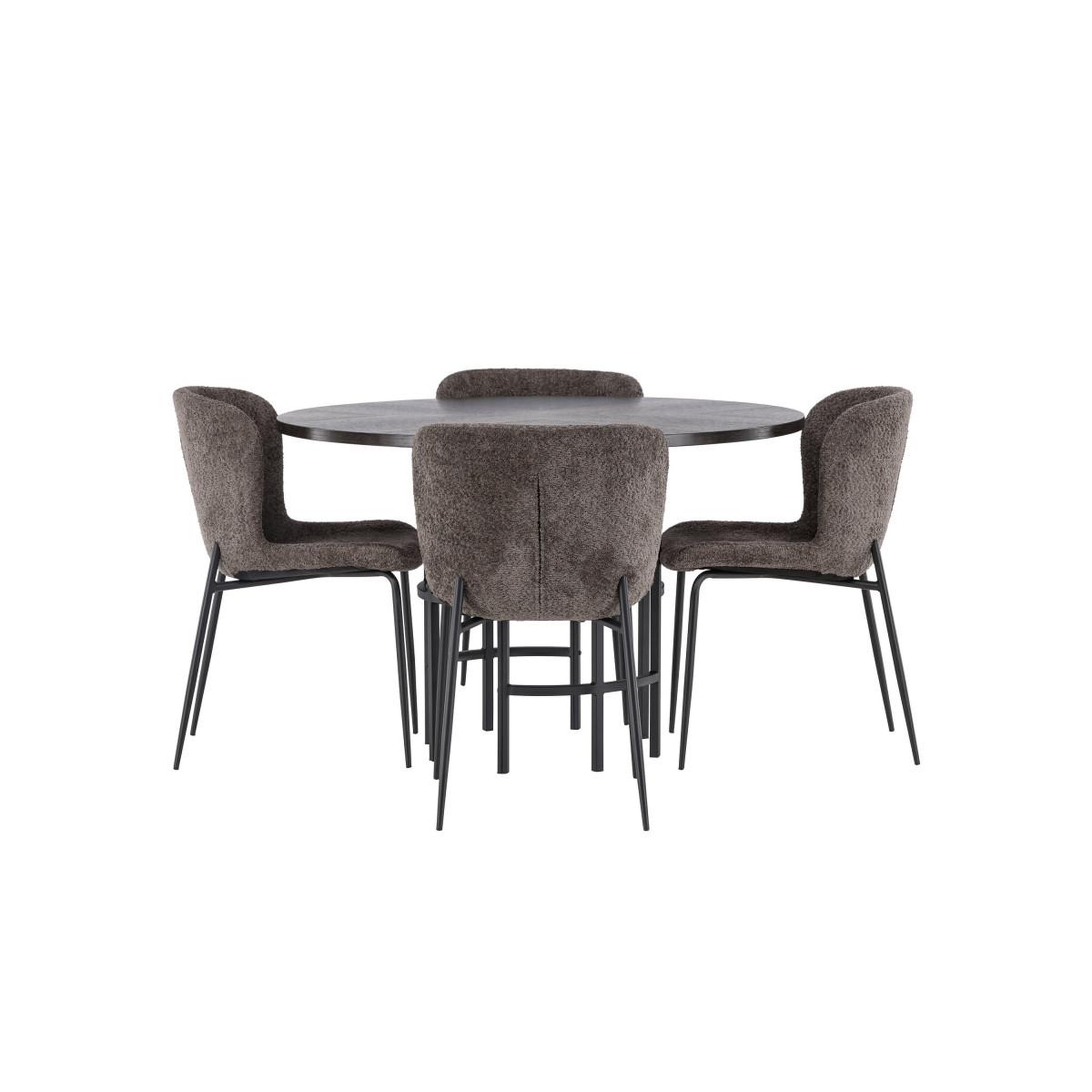 Voir la diapositive 2 : Paris Prix Ensemble table à manger & 4 chaises  copenhagen & modesto  115cm marron