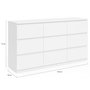 Voir la diapositive 5 : ID MARKET Commode 9 tiroirs TOMI XXL 136 cm bois blanc