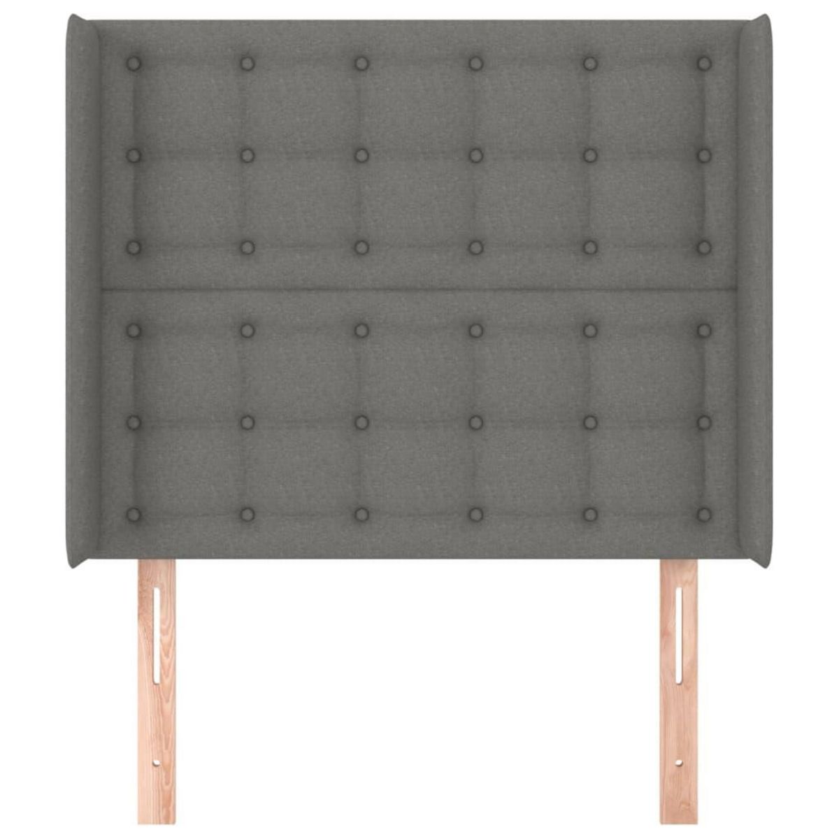 VIDAXL Tete de lit avec oreilles Gris fonce 83x16x118/128 cm Tissu