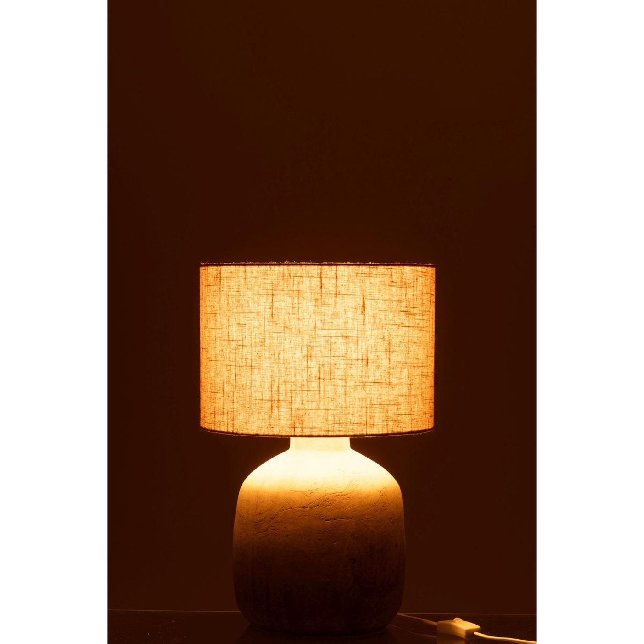 Voir la diapositive 3 : J-LINE Lampe à poser en terre cuite  mia  47cm beige