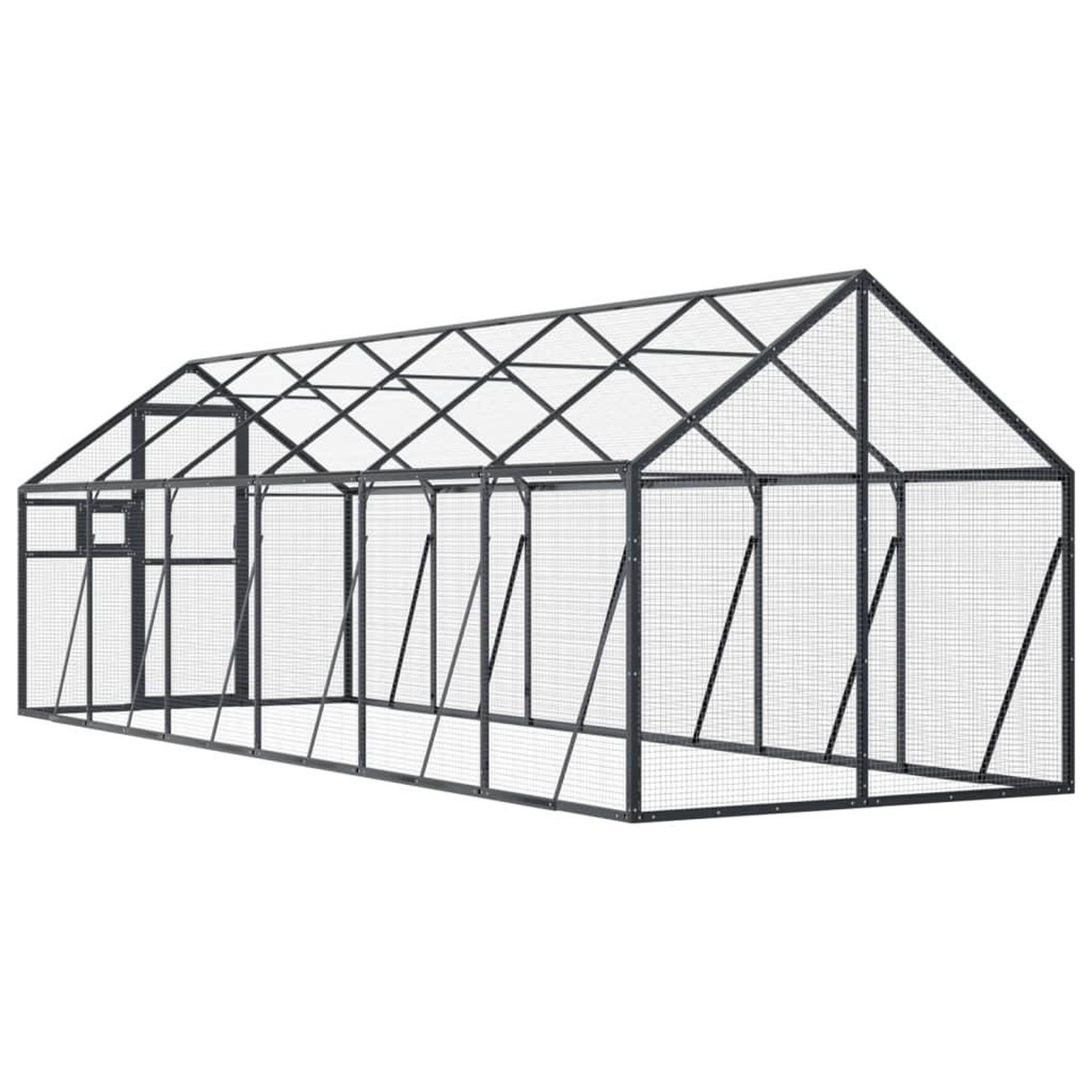 Voir la diapositive 5 : VIDAXL Voliere anthracite 1,79x6x1,85 m aluminium