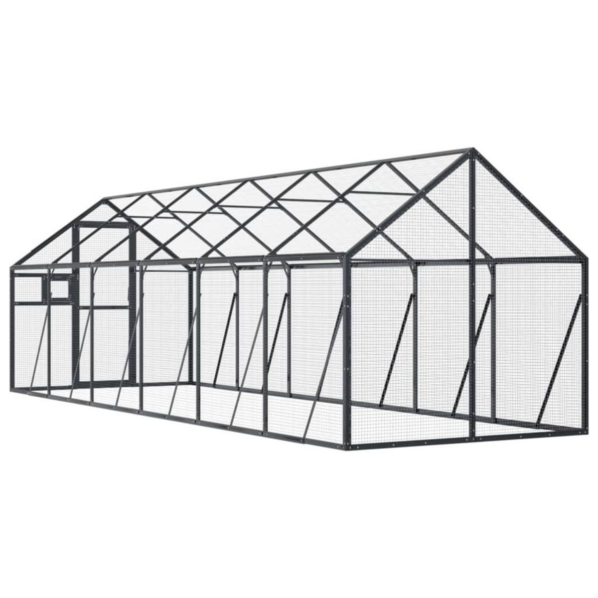 VIDAXL Voliere anthracite 1,79x6x1,85 m aluminium