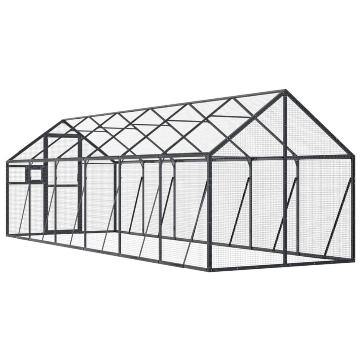 VIDAXL Voliere anthracite 1,79x6x1,85 m aluminium