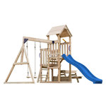 Axi House Portique Mette 2 balançoires + table toboggan bleu