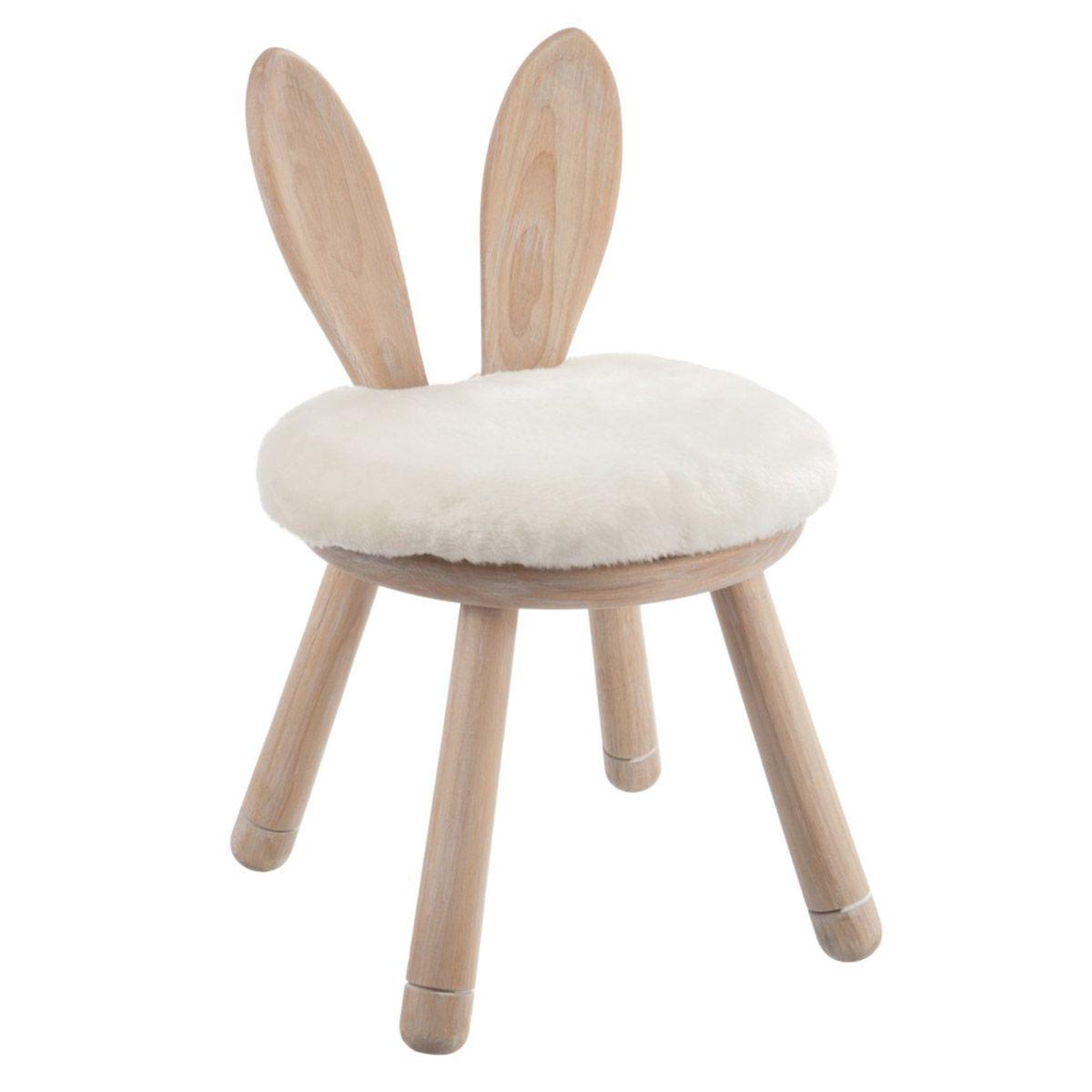J-LINE Chaise pour enfant  oreilles lapin  56cm naturel