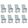 Voir la diapositive 1 : VIDAXL Chaises pliables d'exterieur lot de 8 et coussins Bois d'acacia