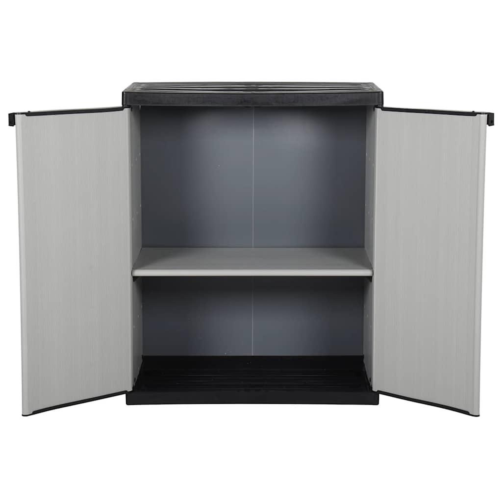 Voir la diapositive 3 : VIDAXL Armoire de rangement de jardin 1 etagere gris/noir 68x40x85 cm