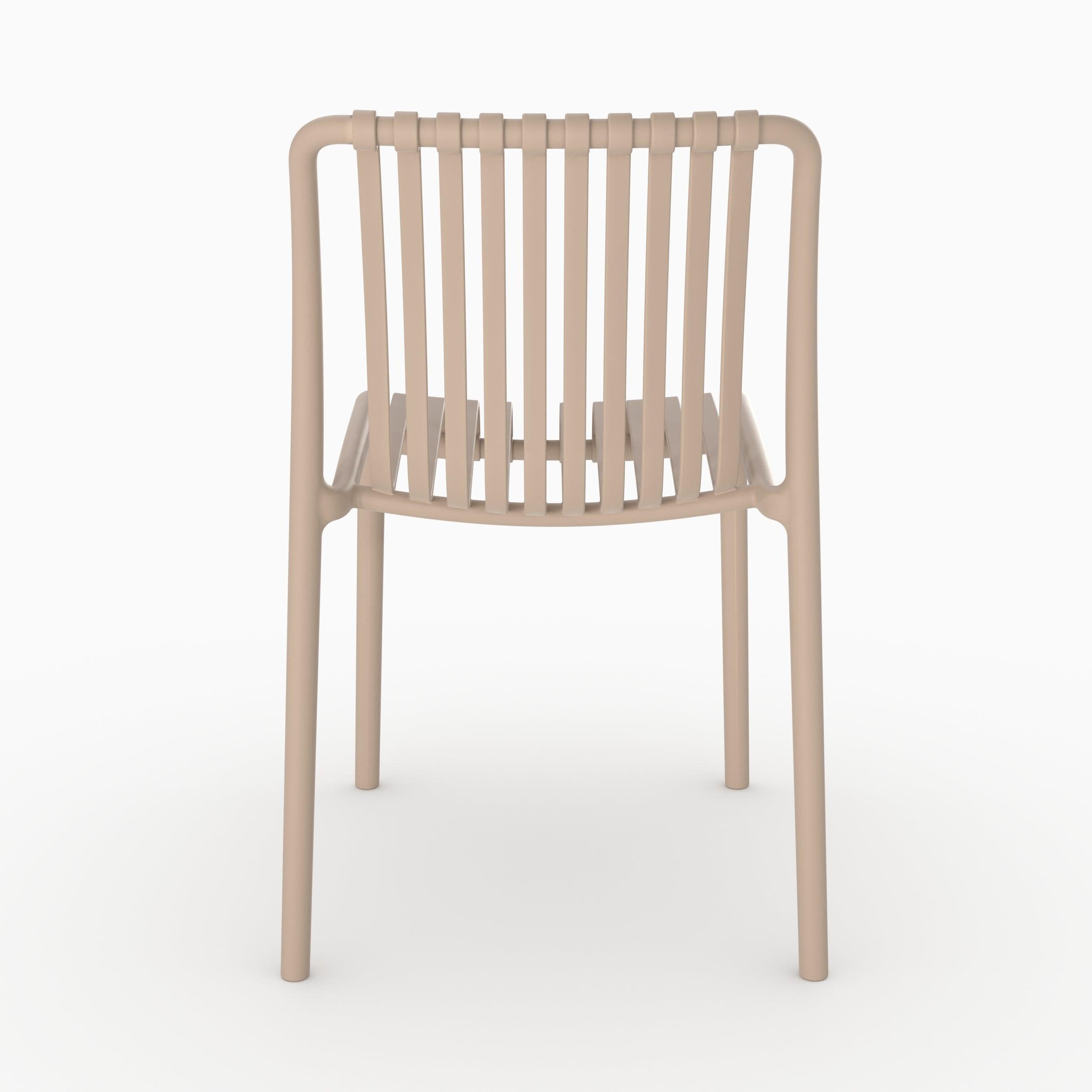 Voir la diapositive 6 : MAISON PAVANE Lot de 2 chaises de jardin empilables en plastique beige-duli