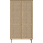 MARKET24 Armoire de chambre - 2 portes battantes - Décor Chene - Cannage - L110 x H208 x P54 cm - CALASETTA
