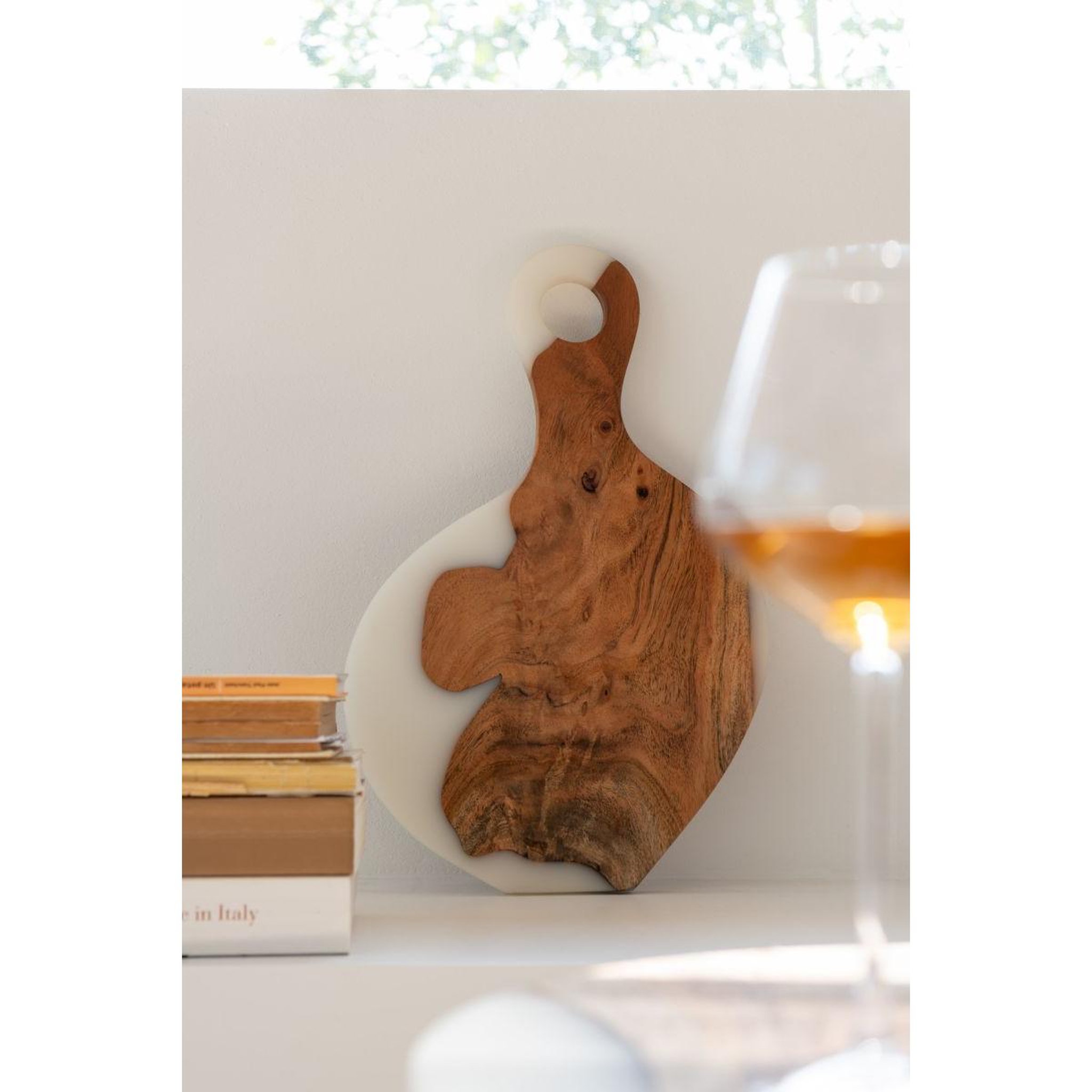 Voir la diapositive 4 : J-LINE Planche à Découper en Bois  Douglas  53cm Naturel & Blanc
