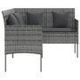 Voir la diapositive 5 : VIDAXL Ensemble de canapes en L 5pcs avec coussins resine tressee gris