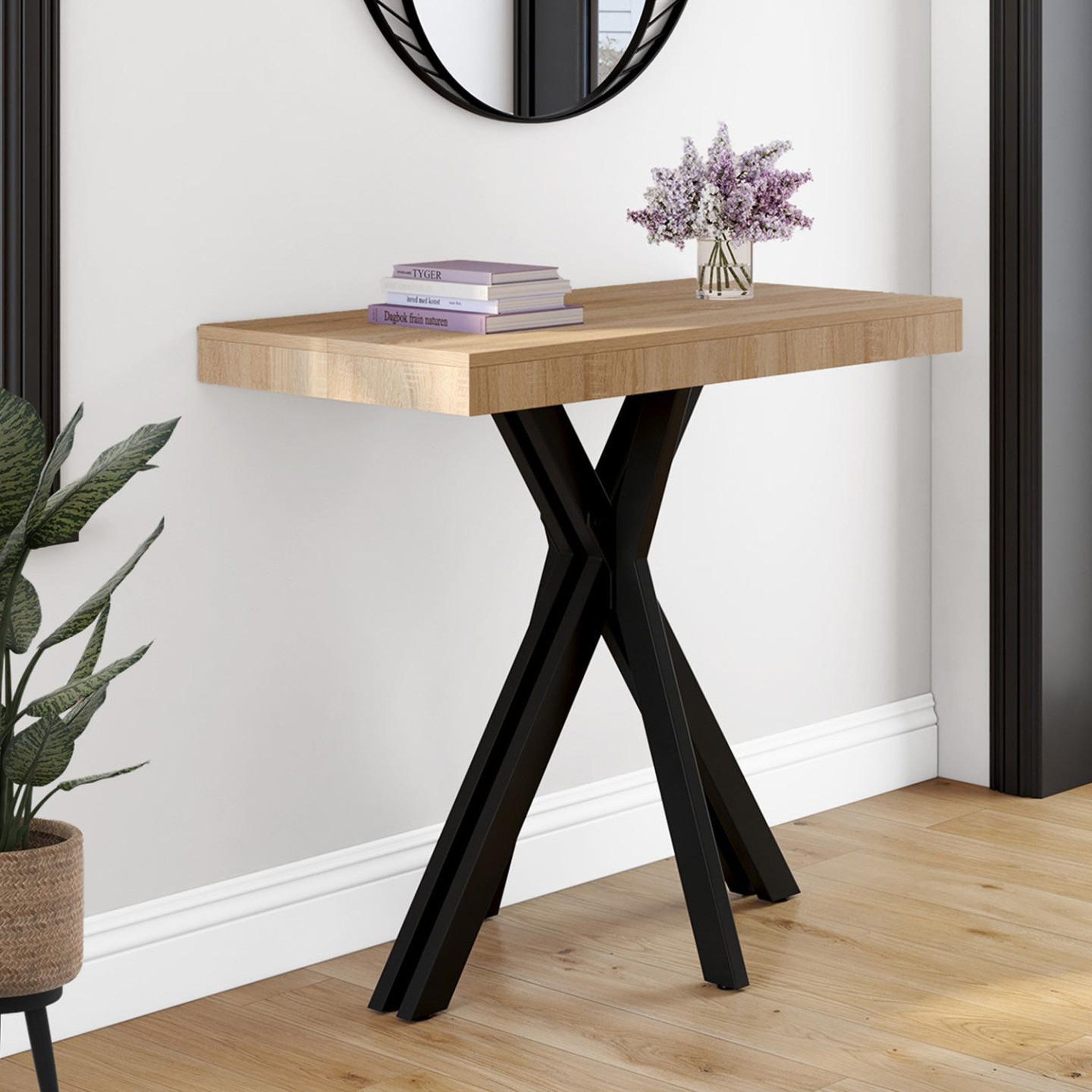 Voir la diapositive 3 : ID MARKET Table console extensible alix 10 personnes 235 cm design industriel