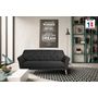 Voir la diapositive 2 : Canapé 3 places scandinave tissu chiné SANTANA, pieds hêtre