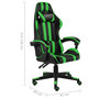 Voir la diapositive 6 : VIDAXL Fauteuil de jeux video Noir et vert Similicuir