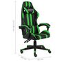 Voir la diapositive 6 : VIDAXL Fauteuil de jeux video Noir et vert Similicuir
