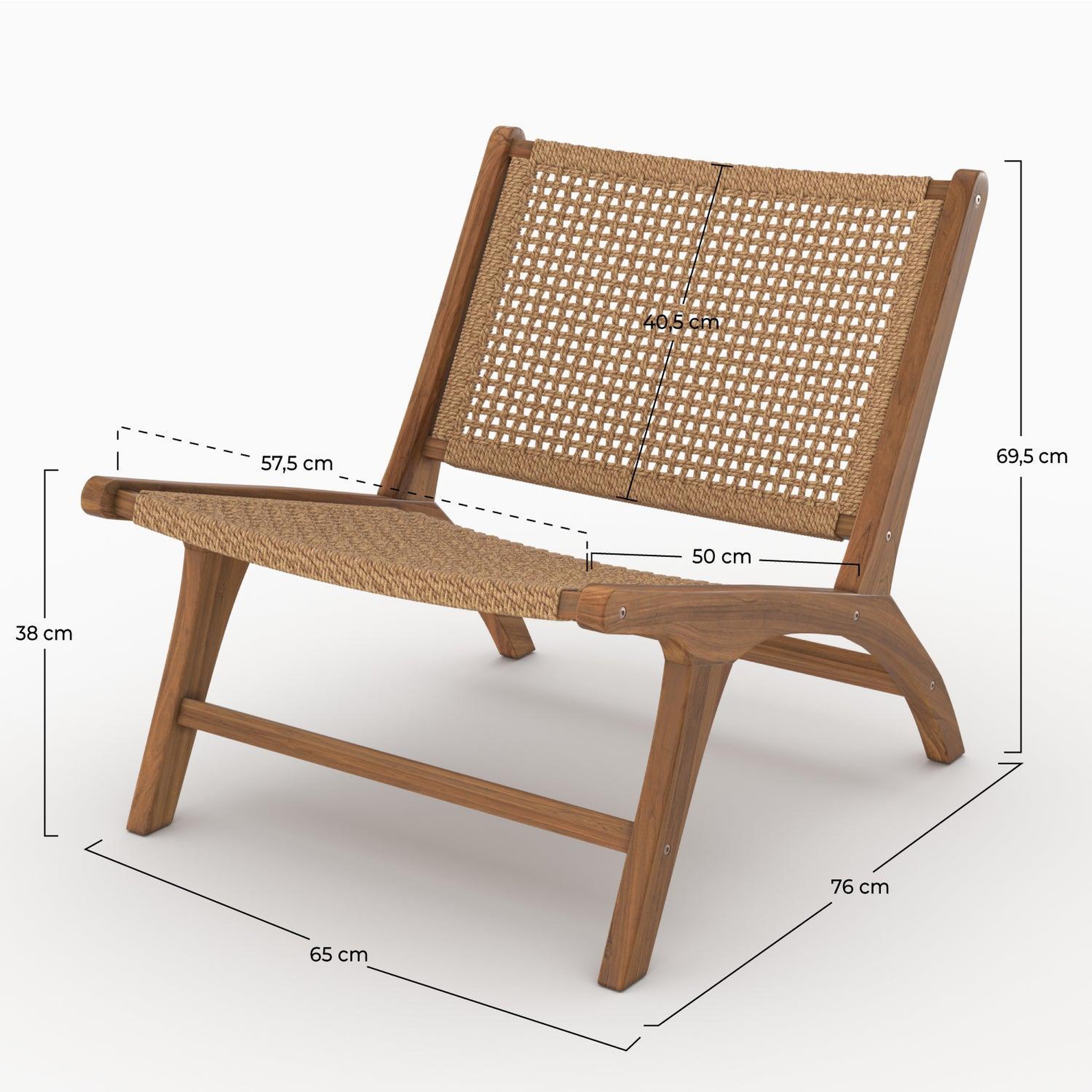 Voir la diapositive 4 : MAISON PAVANE Fauteuil en bois de teck et tissage synthétique-kilka