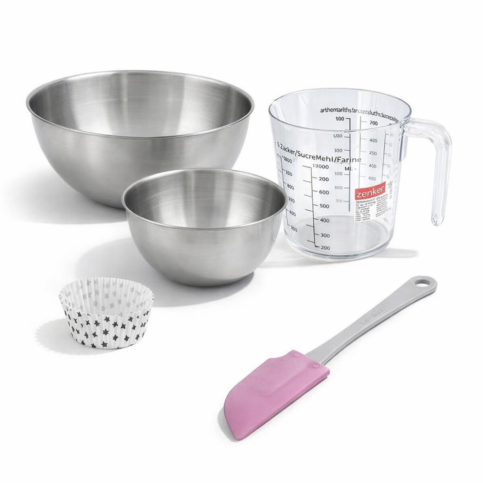 ZENKER Set de 54 ustensiles de pâtisserie moules à gâteaux bols à mixer spatule pâtisserie et verre mesureur zenker smart pastry