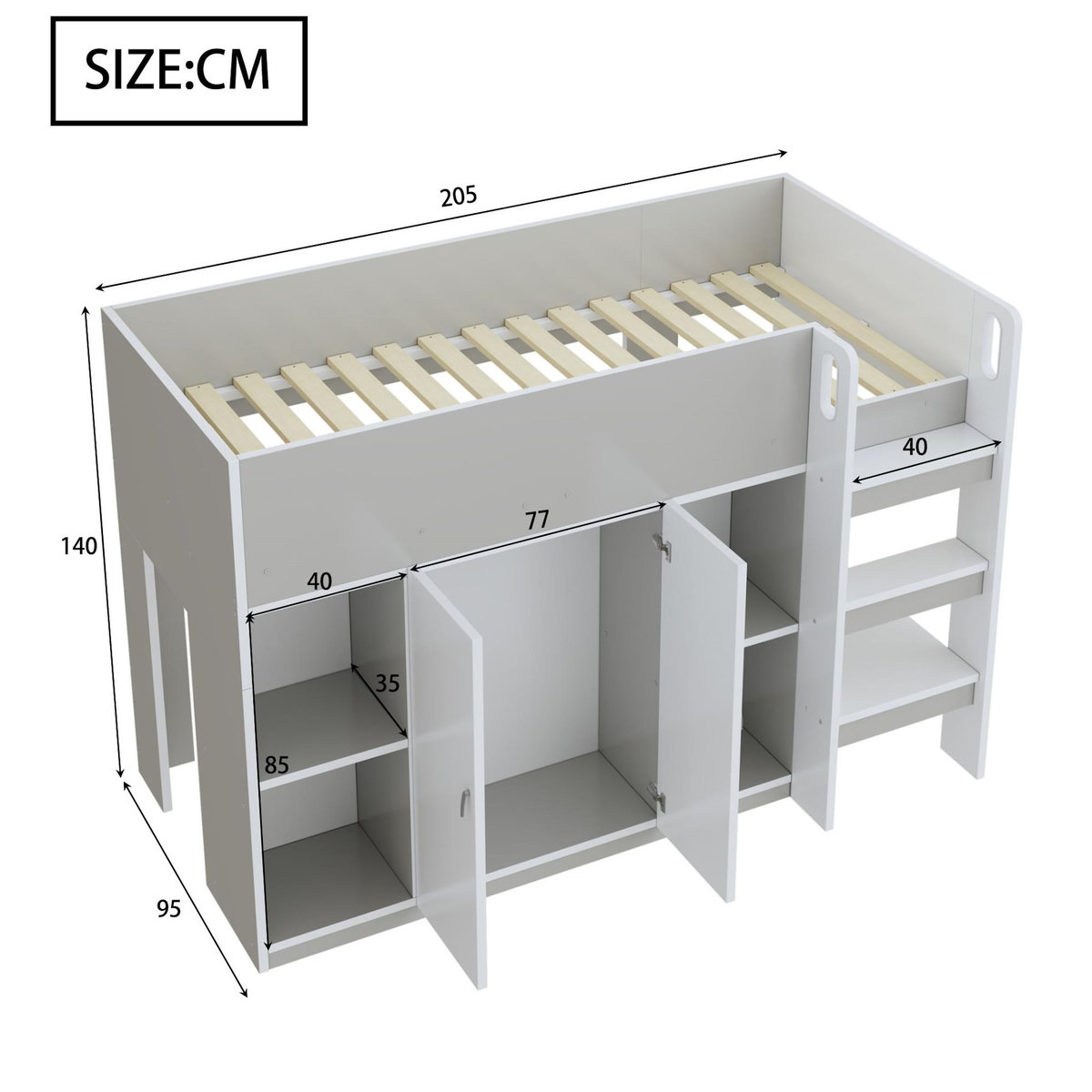 MERAX Lit mezzanine enfant
