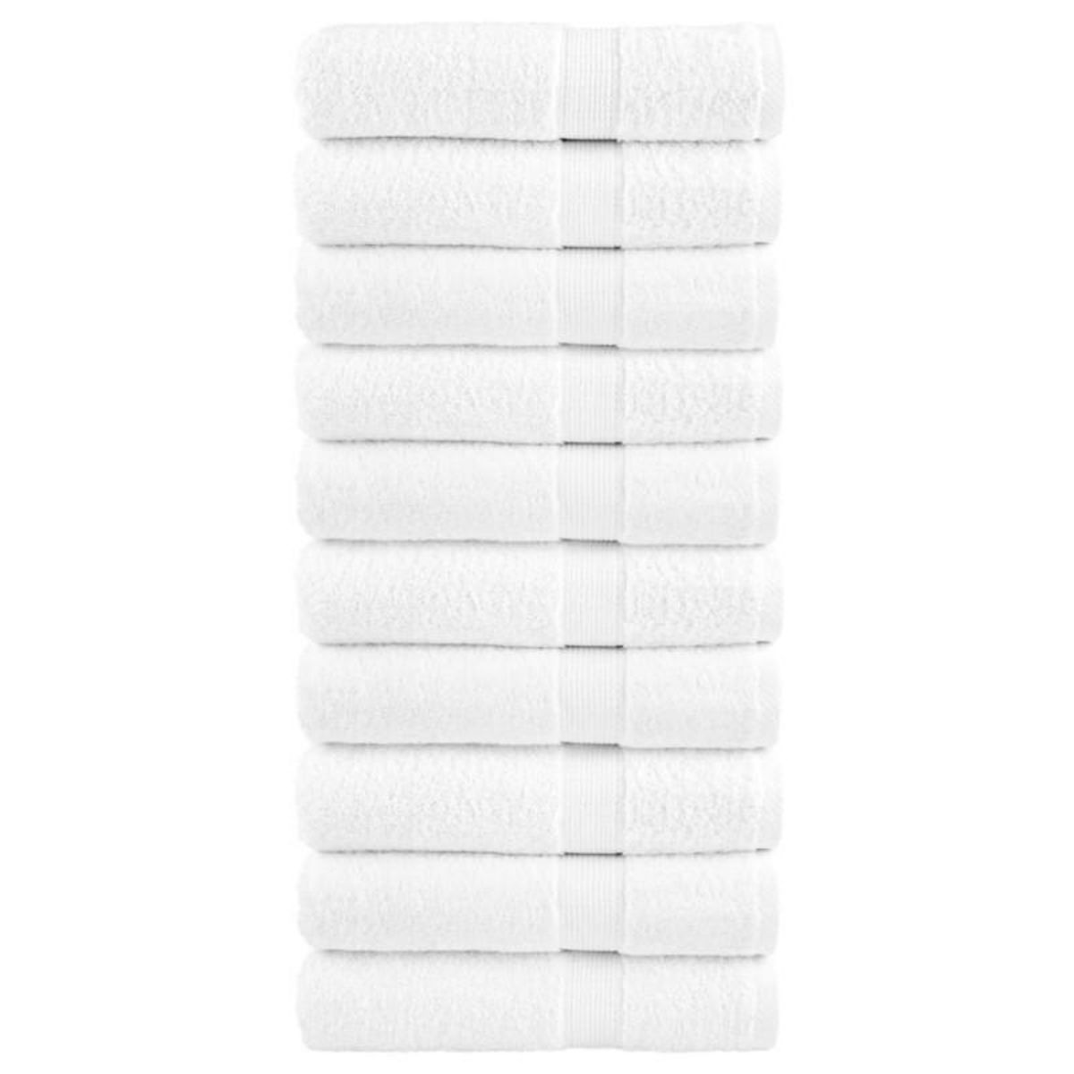 VIDAXL Serviettes de douche de qualité supérieure SOLUND 10 pcs blanc