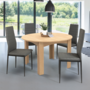 Voir la diapositive 4 : ID MARKET Table à manger extensible ronde DONA 4-8 personnes façon hêtre 110-150 cm